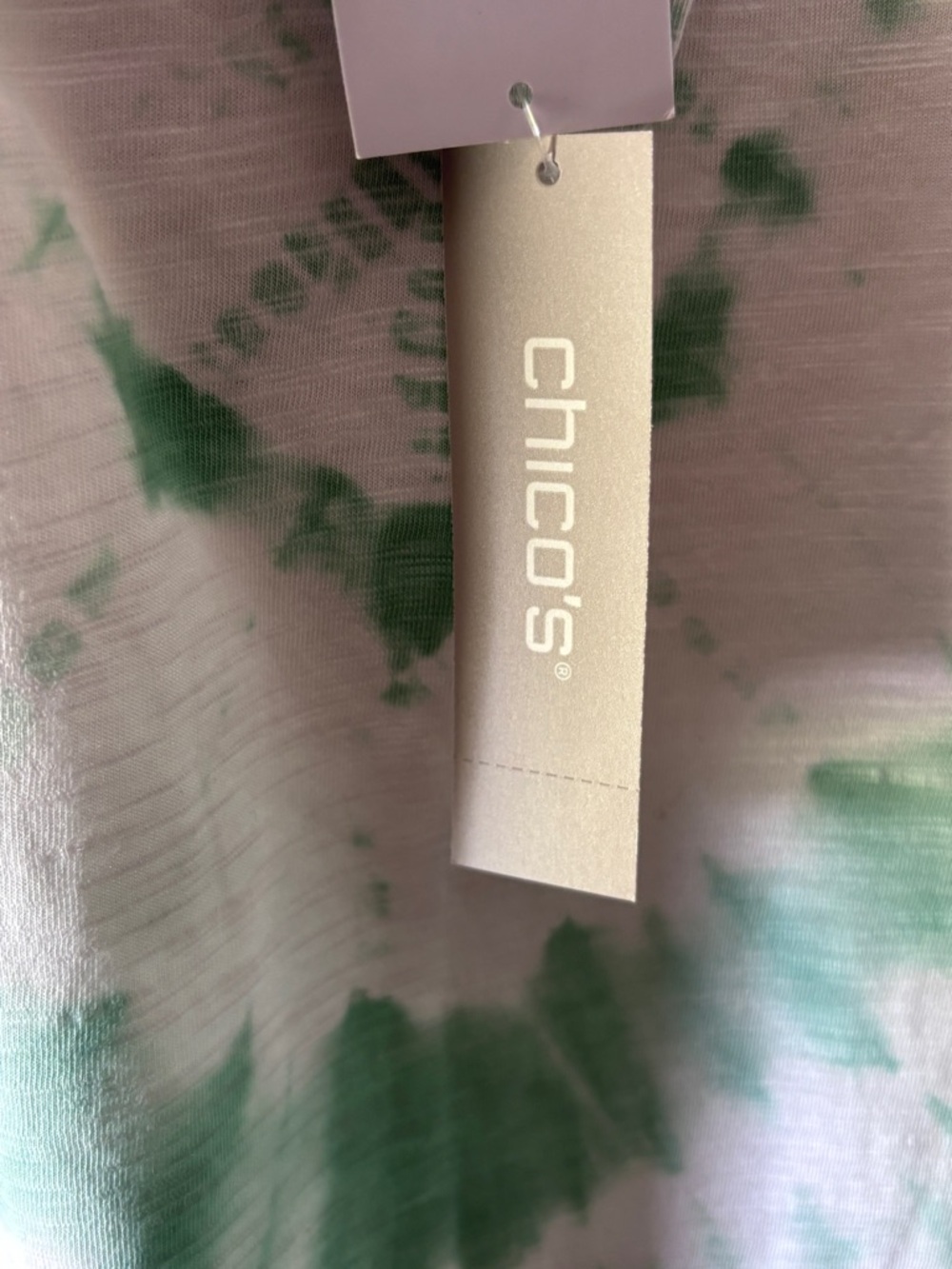 Chico’s Zenergy Tie Dye Tunic Top in Mint Green and White - NWT Size 3 (16/18) - Picture 6 of 10